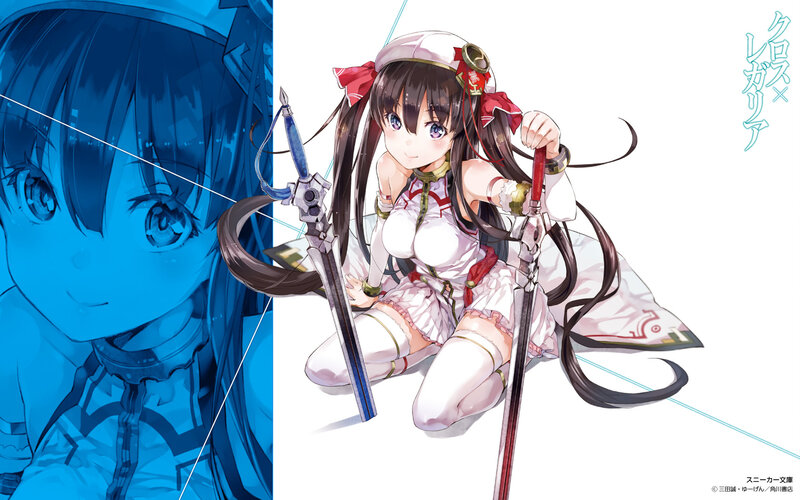 Anime Girl with Swords — Blue, Calm