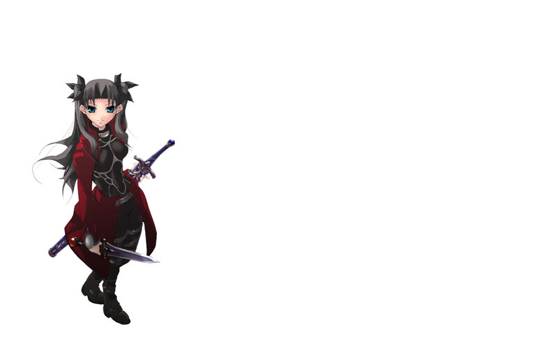 Anime Girl with Swords — Red, Determined