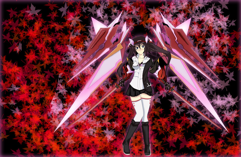 Anime Girl with Swords — Red, Dramatic