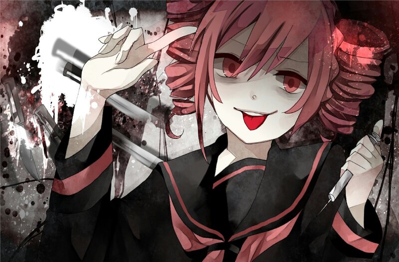 Anime Girl with Syringe — Black, Dark