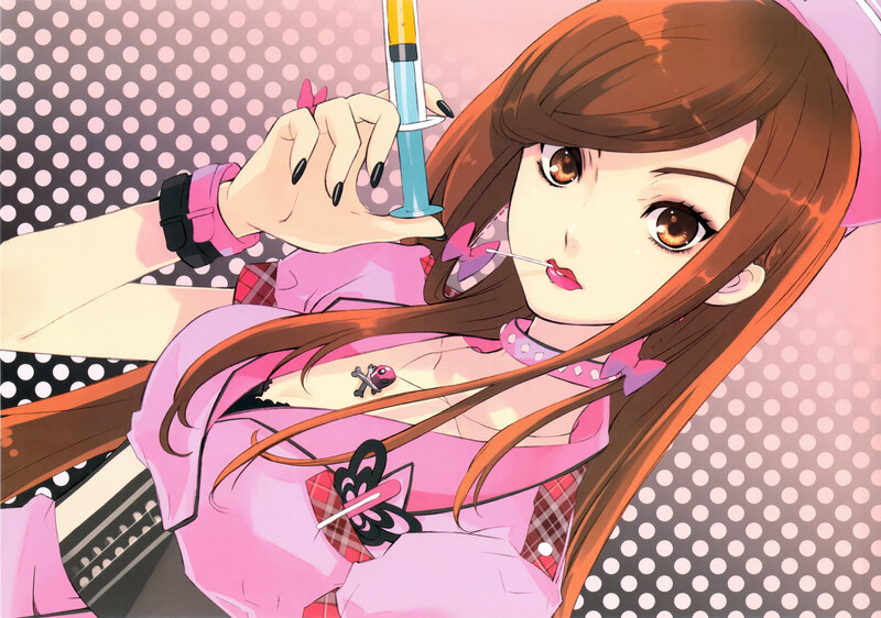 Anime Girl with Syringe — Pink