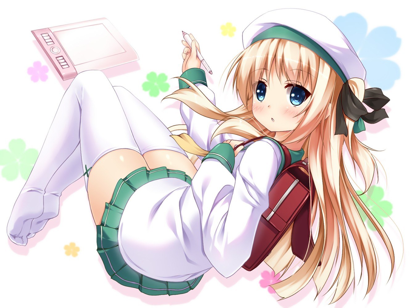 anime girl with tablet
