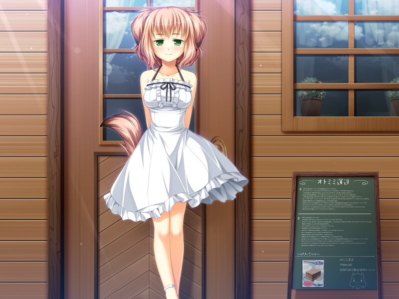 Anime Girl with Tail — Brown, Calm