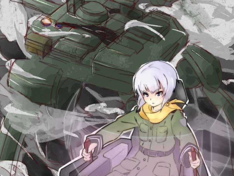 anime girl with tank