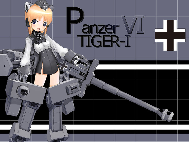 Anime Girl with Tank — Gray