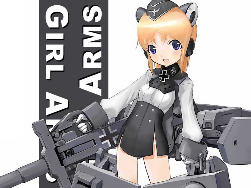 Anime Girl with Tank — White
