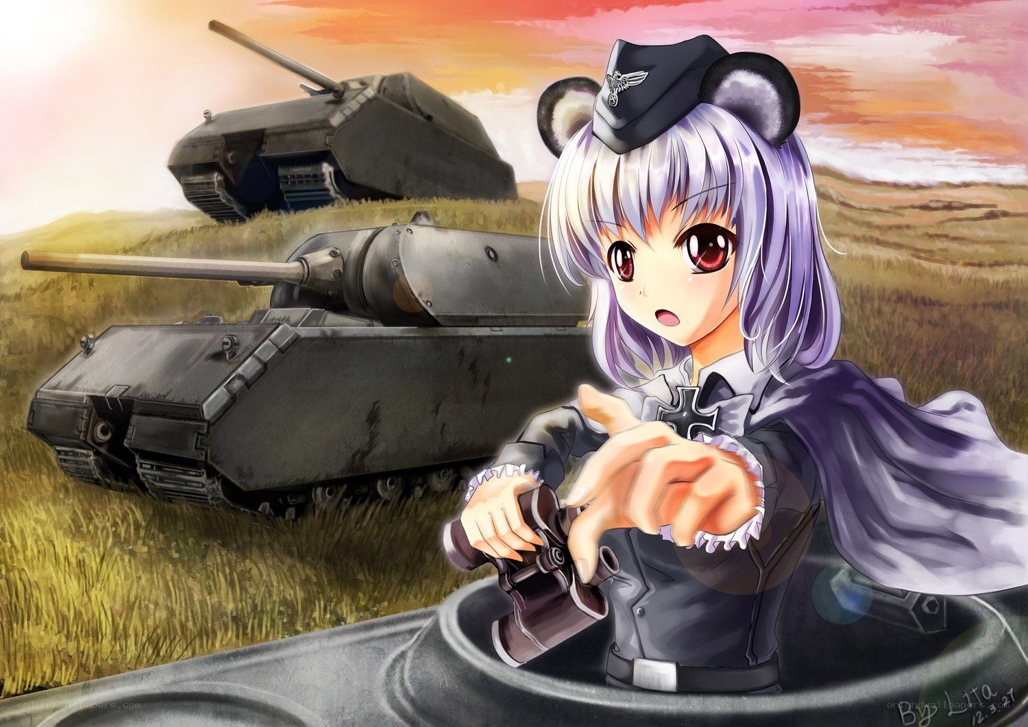 Anime girl with tanks