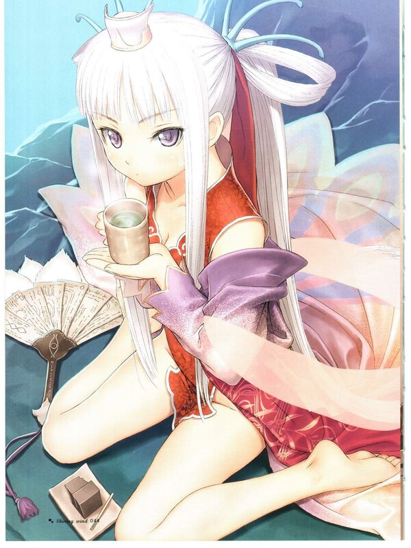Anime girl with tea cup