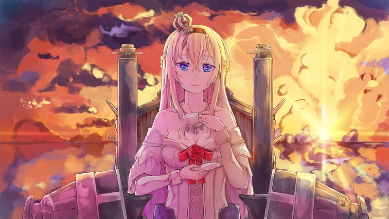 Anime Girl with Tea — Pink, Dramatic