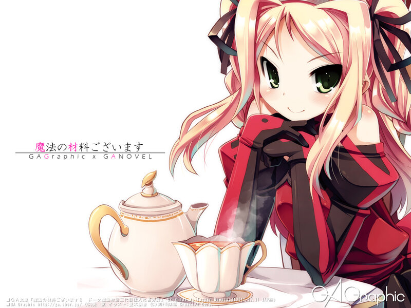 Anime Girl with Tea — Red