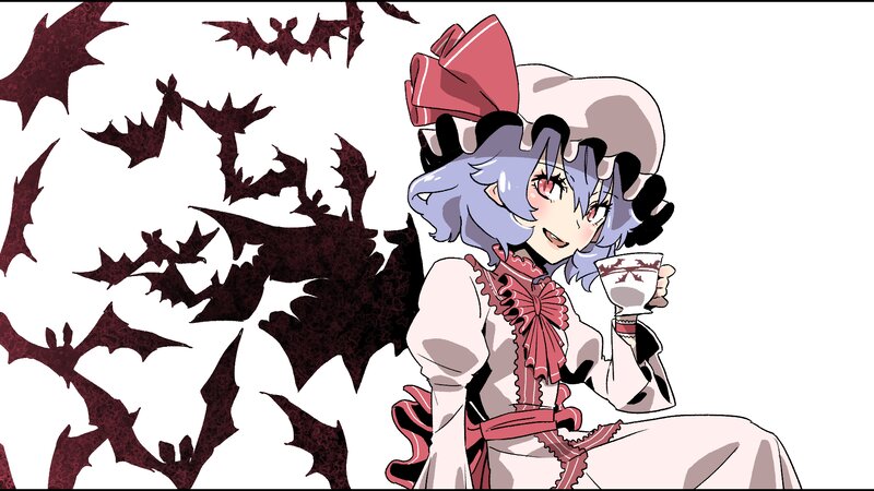 Anime Girl with Tea — White