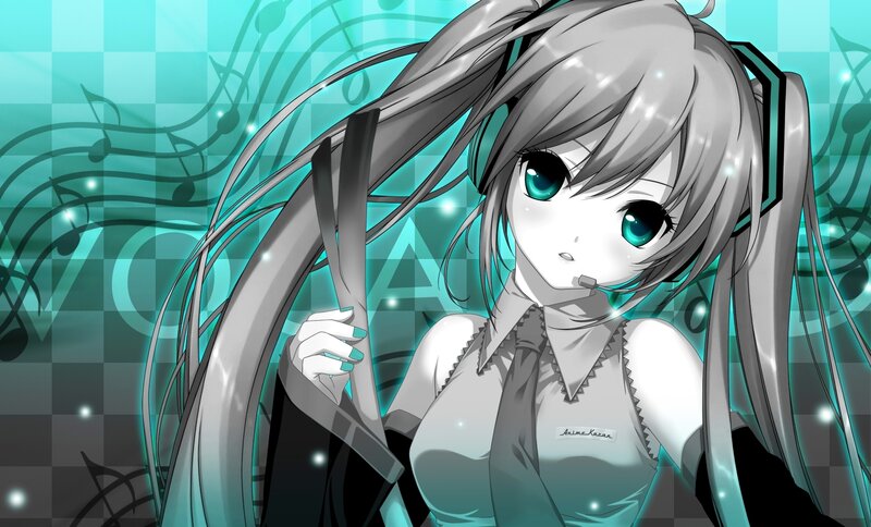 anime girl with teal eyes