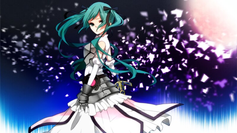 Anime Girl with Teal Hair — Blue, Dramatic, Night, Digital Art