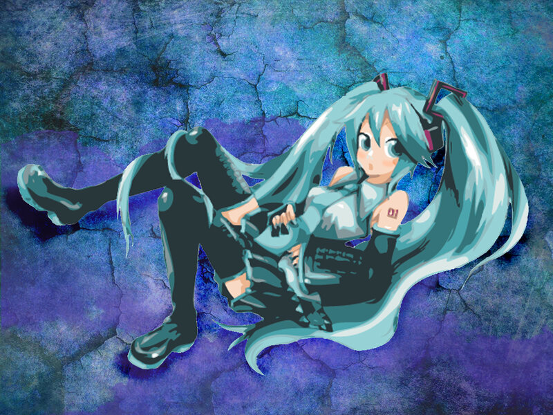 Anime Girl with Teal Hair — Blue, Dramatic