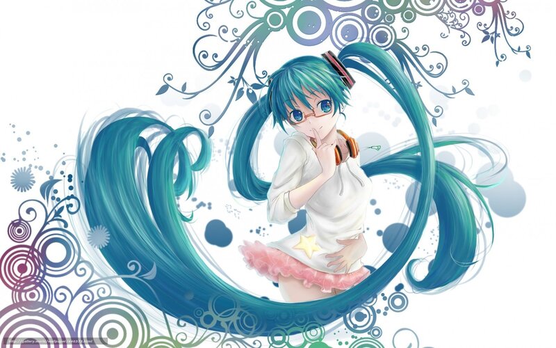 Anime Girl with Teal Hair — Blue, Playful