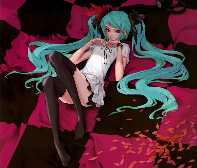 Anime Girl with Teal Hair — Calm, Autumn