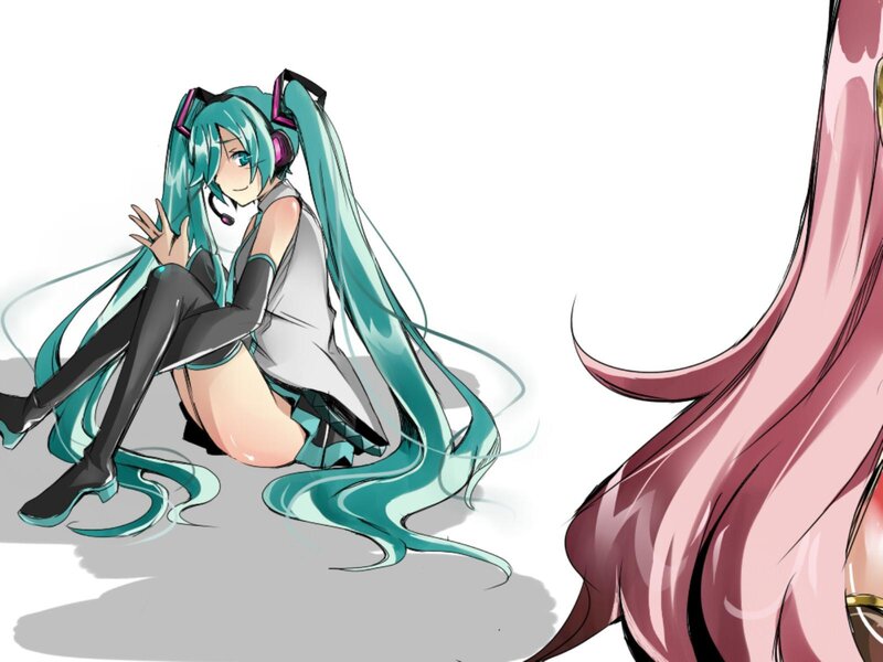 Anime Girl with Teal Hair — Calm, Digital Art