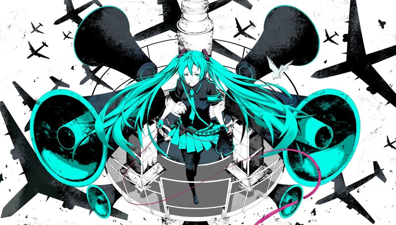 Anime Girl with Teal Hair — Cyan, Dramatic