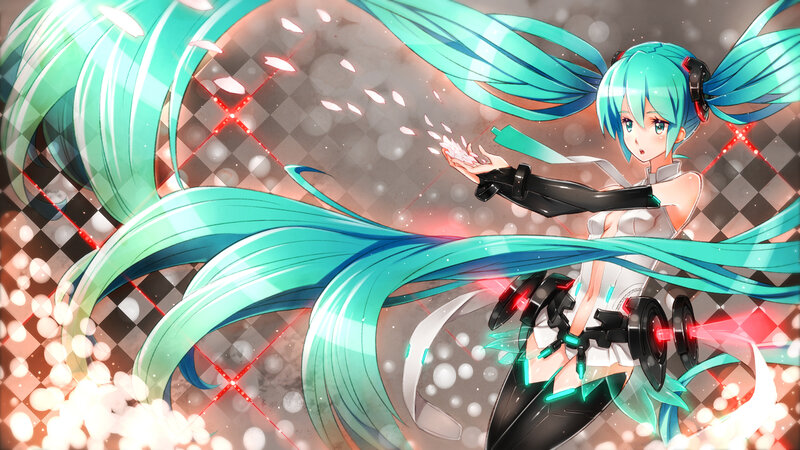 Anime Girl with Teal Hair — Cyan, Dynamic, Digital Art