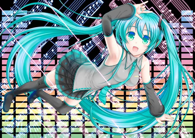 Anime Girl with Teal Hair — Cyan, Energetic, Digital Art