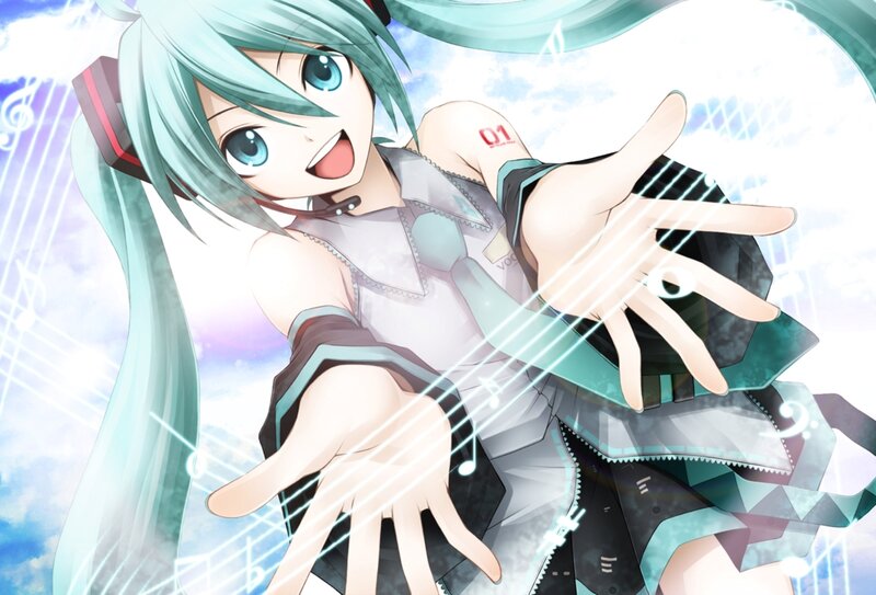 Anime Girl with Teal Hair — Cyan, Energetic