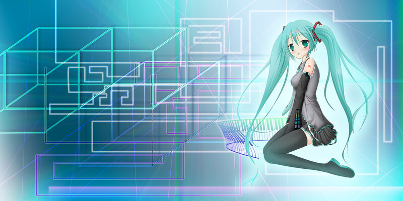 Anime Girl with Teal Hair — Cyan, Futuristic