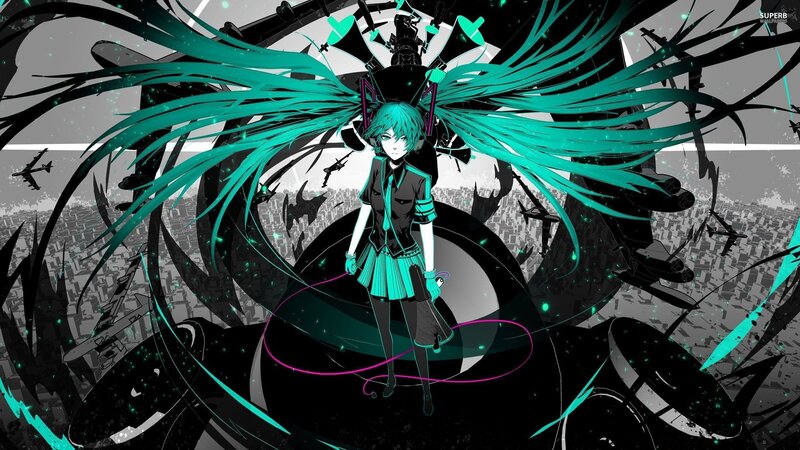 Anime Girl with Teal Hair — Dramatic, Digital Art, Cityscape