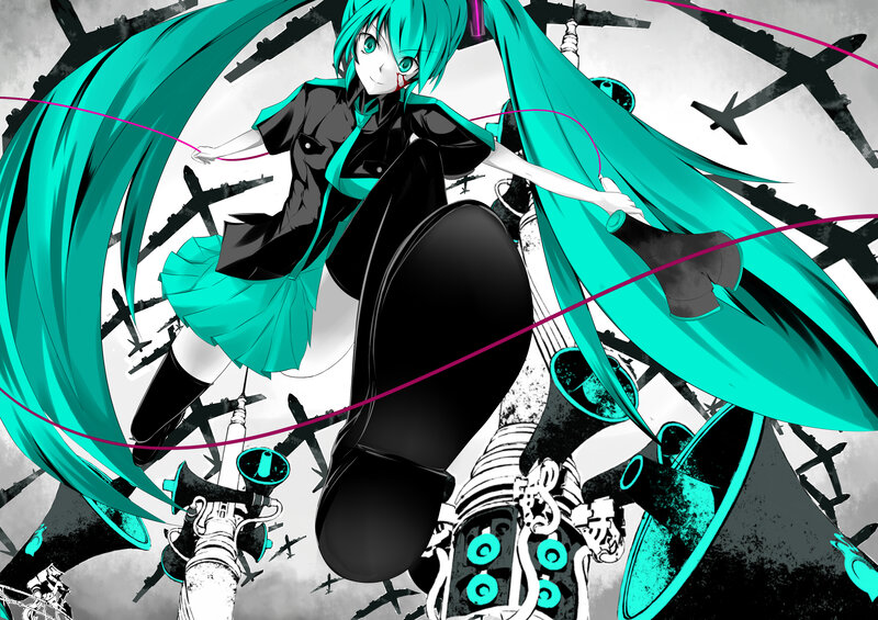 Anime Girl with Teal Hair — Dramatic