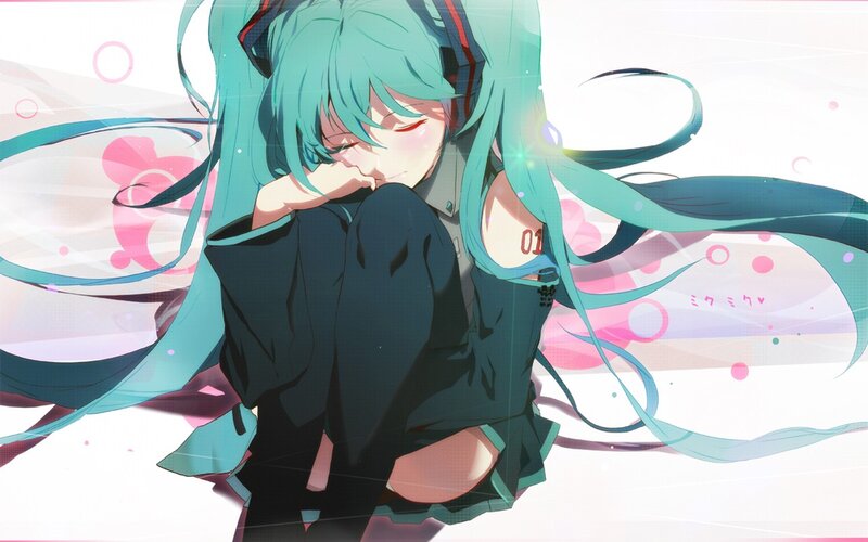 Anime Girl with Teal Hair — Dreamy, Digital Art, Long Hair, Headphones