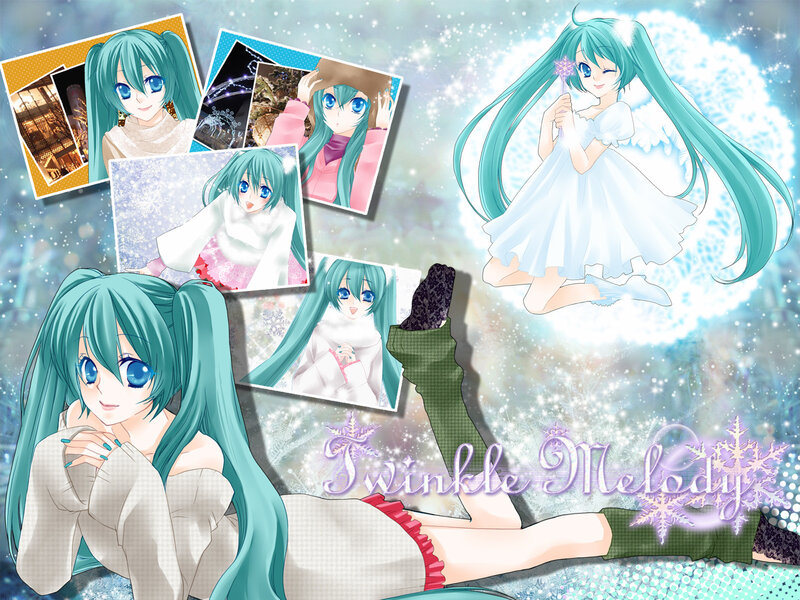 Anime Girl with Teal Hair — Dreamy, Winter