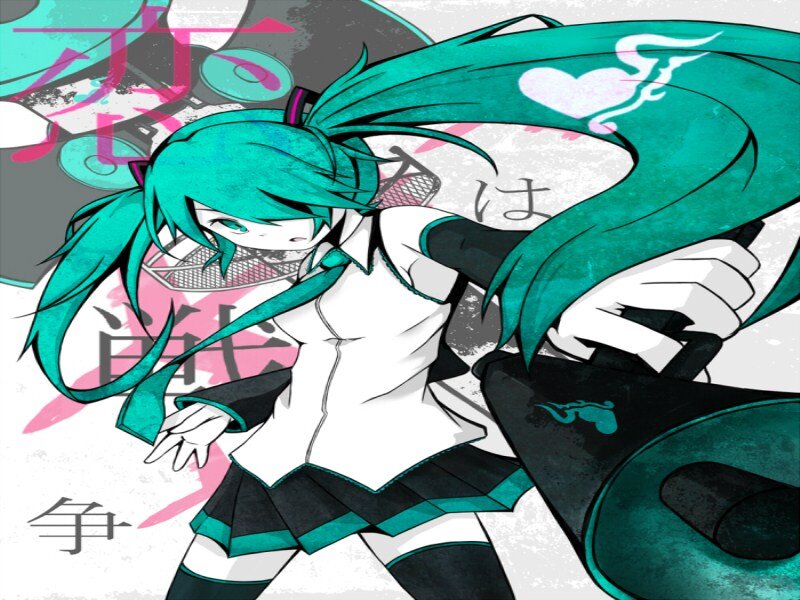 Anime Girl with Teal Hair — Dynamic, Digital Art, Microphone, Skirt