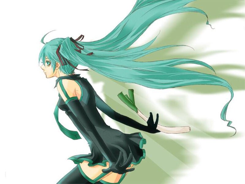 Anime Girl with Teal Hair — Dynamic, Long Hair