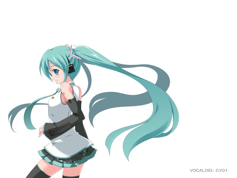 Anime Girl with Teal Hair — Neutral, Digital Art