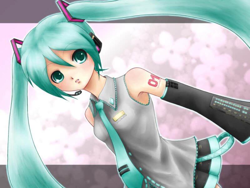Anime Girl with Teal Hair — Playful, Spring, Digital Art