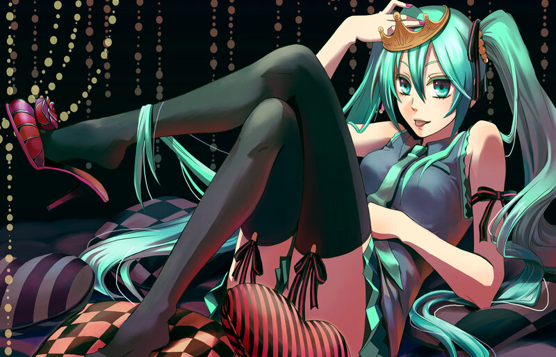 Anime Girl with Teal Hair — Seductive