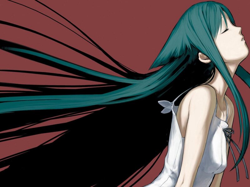 Anime Girl with Teal Hair — Serene, Manga