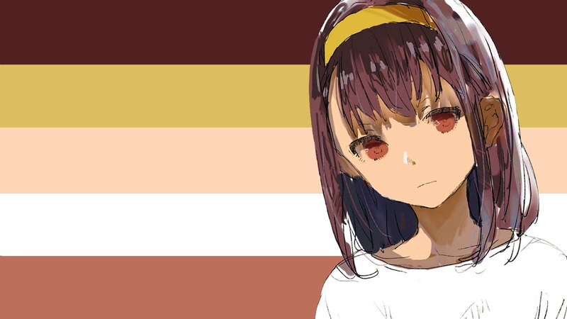 Anime Girl with Tear — Brown