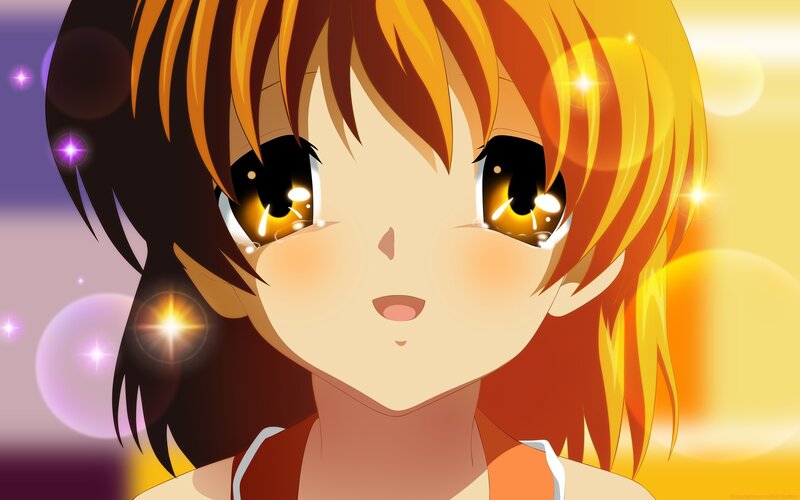 anime girl with tearful eyes
