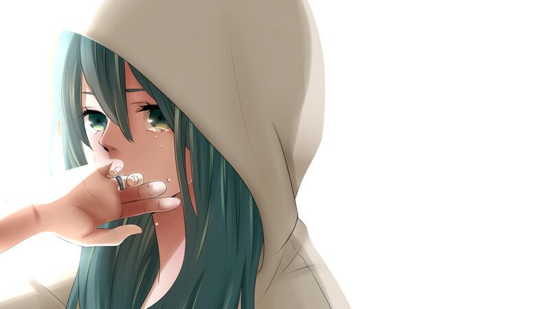anime girl with tears