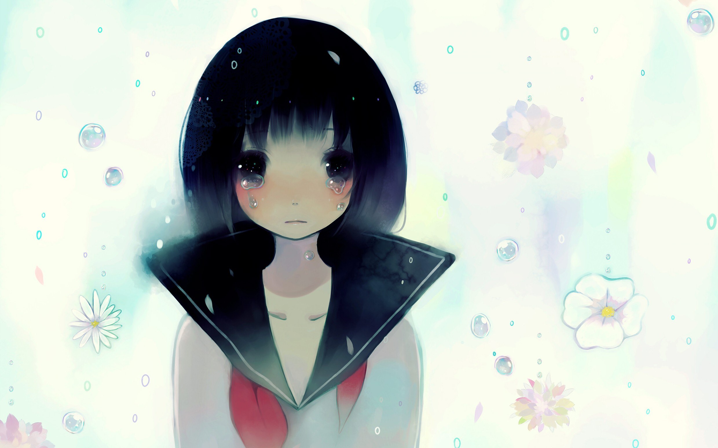 anime girl with tears