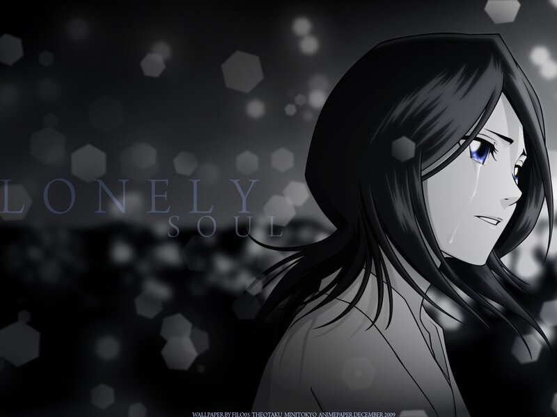 Anime Girl with Tears — Black