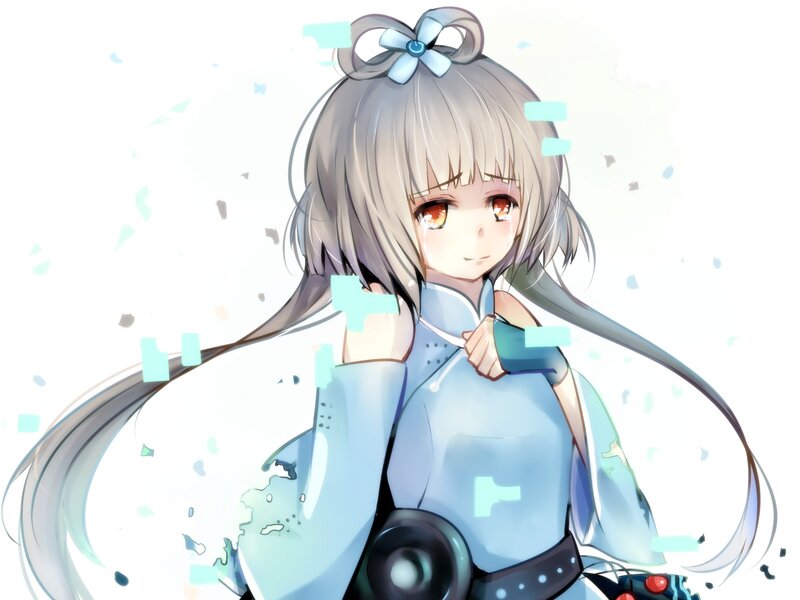 Anime Girl with Tears — Blue, Melancholic