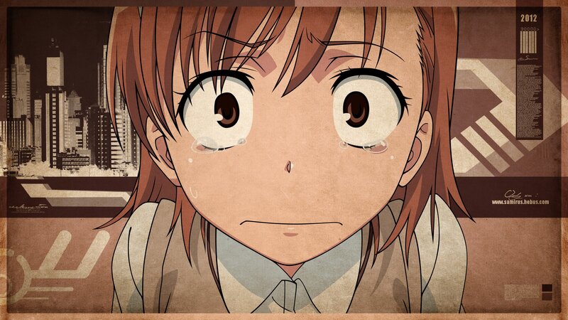 Anime Girl with Tears — Brown, Dramatic, Cityscape