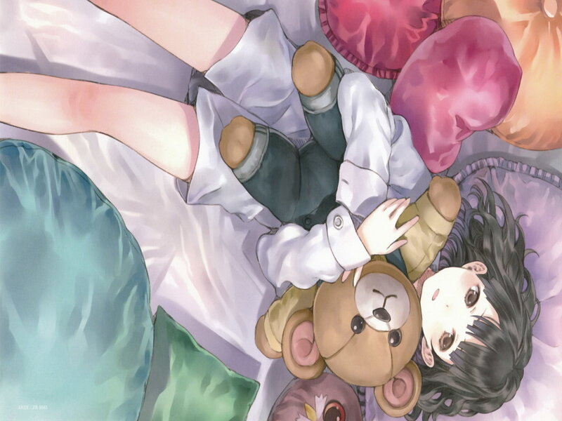 Anime girl with teddy bear
