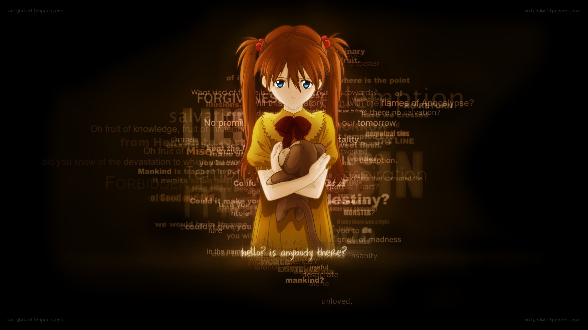 Anime girl with teddy bear