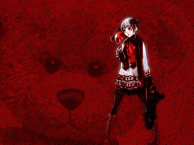 Anime girl with teddy bear