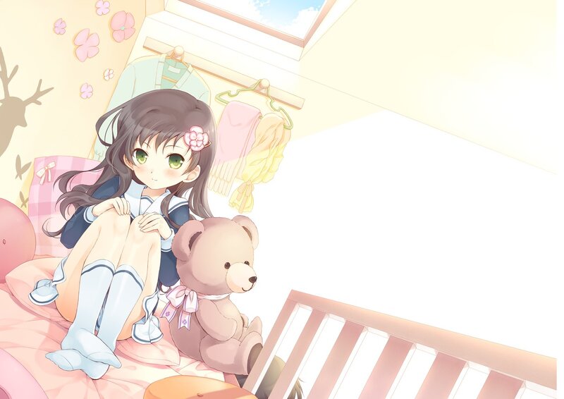 Anime girl with teddy bear