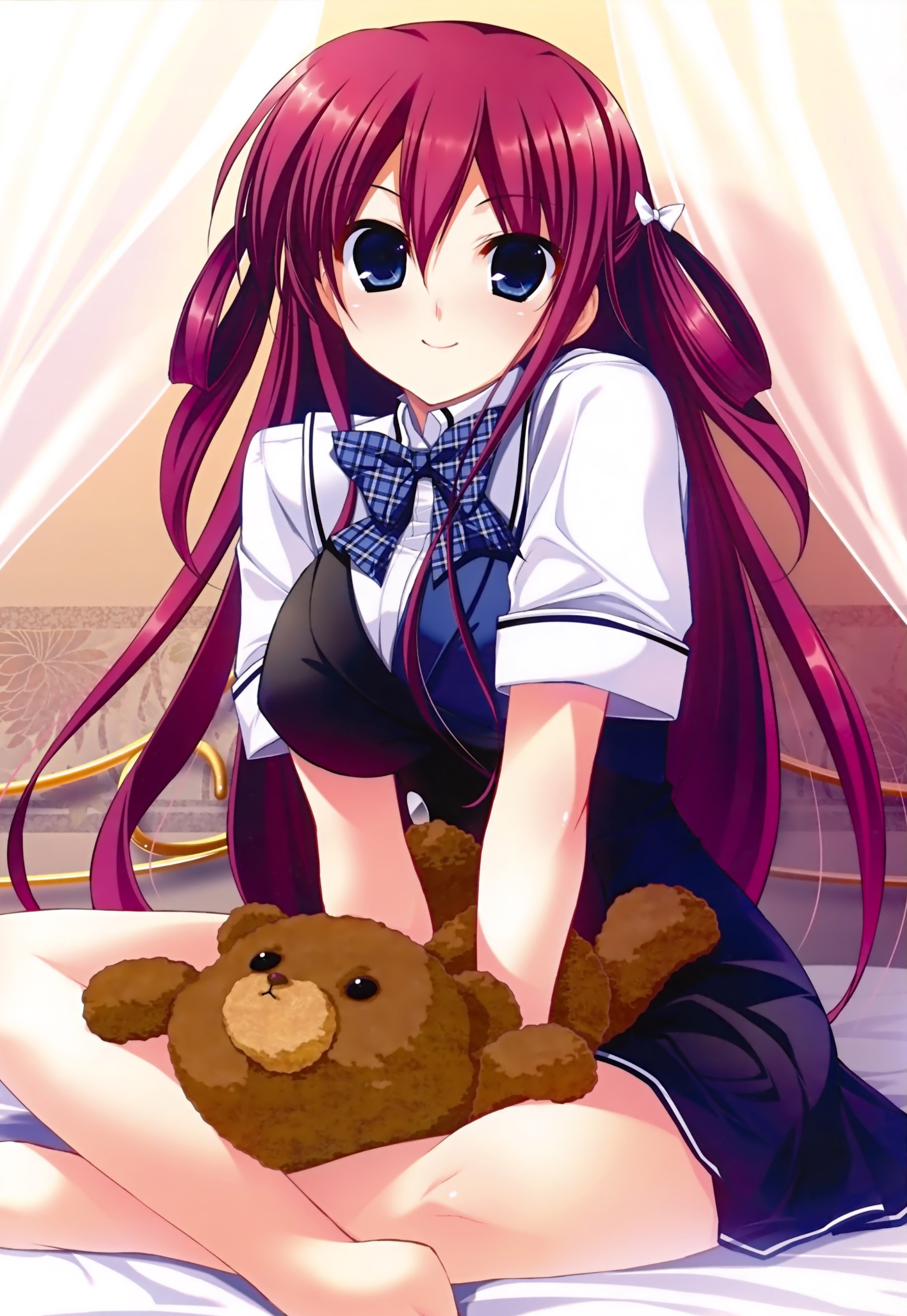 Anime girl with teddy bear