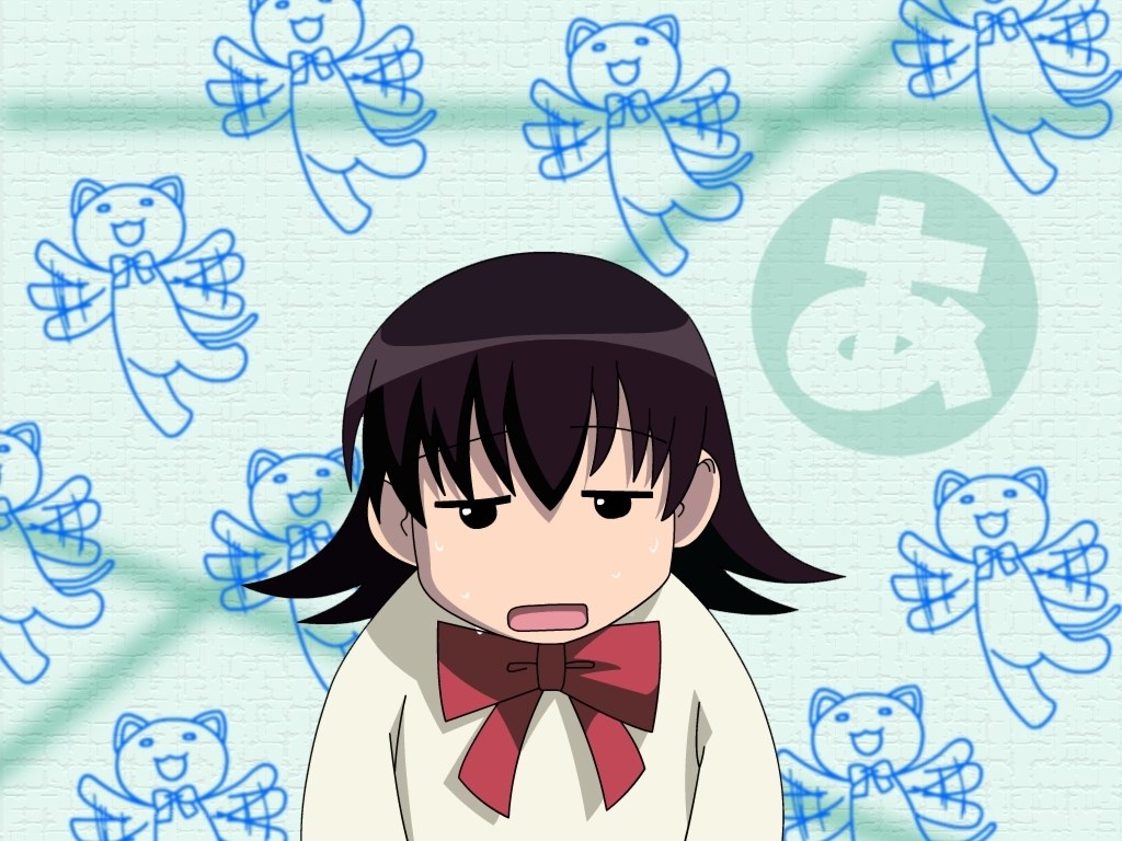 anime girl with teddy bear background