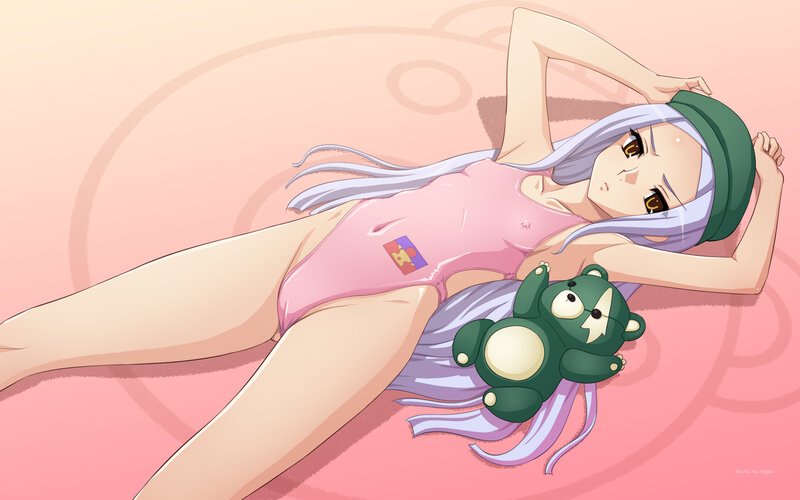 Anime Girl with Teddy Bear — Pink, Relaxed